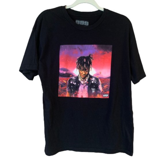 999 Juice Wrld World Rap Hip-Hop Legends Never Die Black 100% Cotton T-Shirt EUC - Picture 2 of 11